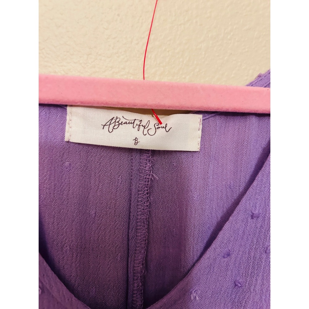 A Beautiful Soul Dress Women B Lavender Excellent Floral Embroidered Swiss Boho - Picture 7 of 12